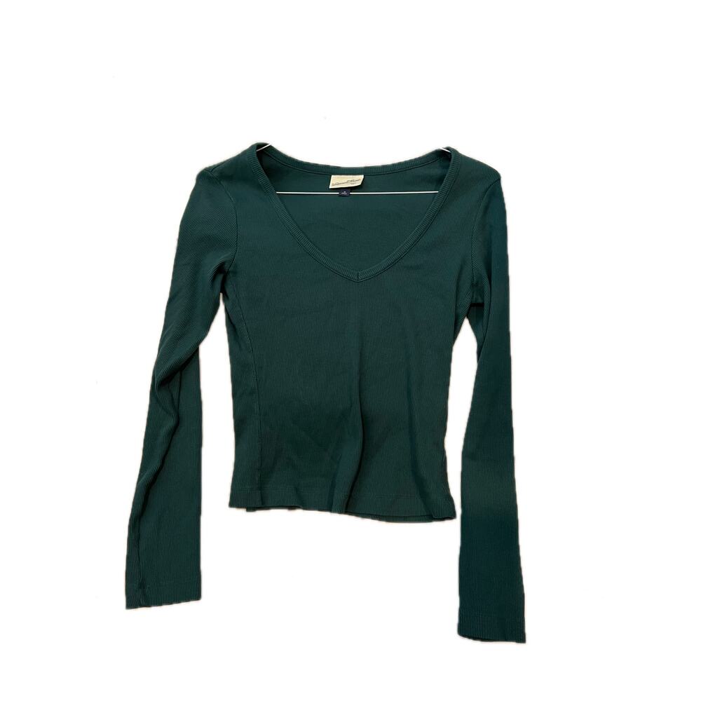 Universal Thread green, ribbed long-sleeve top Womans Medium